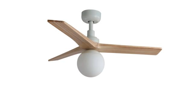 Ventilador Klim S FARO - Blanco Roble - 1 bombilla E27 -  Ø92.5cm.