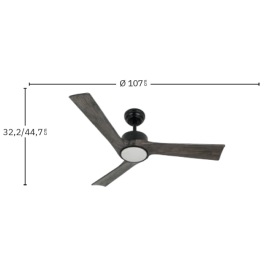 Ventilador Orinoco Negro Roble Fabrilamp - Motor DC Ø107cm