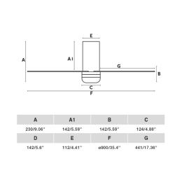 Ventilador Punt Tub S FARO Negro - Luz LED 90cm.Ø