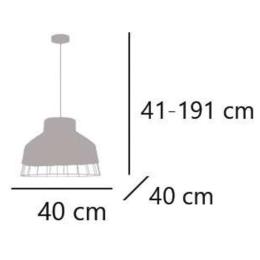Colgante YADA metal - ratán - ALEMAR