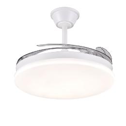 Ventilador Chloe L Blanco P&B - Motor DC Ø50-108cm Luz LED