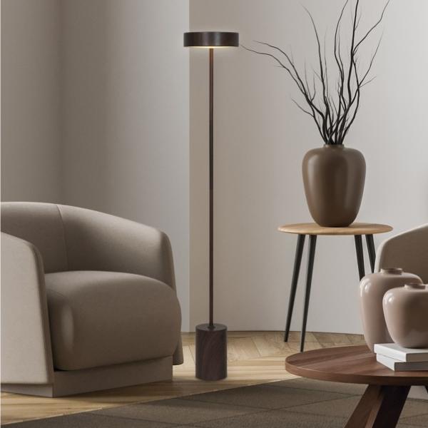 Pie salon FRESNO madera oscura led 12w 1000lm 4000k - ALEMAR