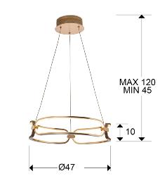 Lampara Colette Schuller - Oro rosa 47cm Ø. LED