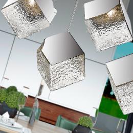 Lampara PRISCILA lineal - Schuller. Tonalidades Cromo y Oro