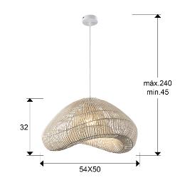 SABAH- LAMPARA RATAN BLANCO 55CM - SCHULLER