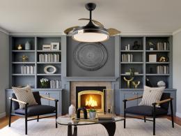 Ventilador Heron Schuller - Negro Oro Motor DC LED Dimable Ø106cm