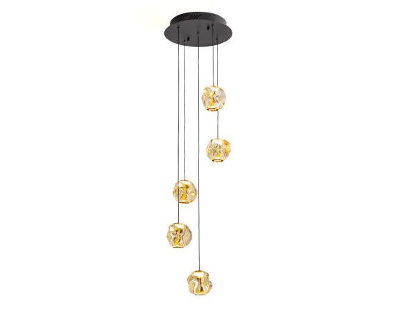 ZARIA LAMP 5L-NEGRO/BRONCE/AMBAR D25 DIM - SCHULLER