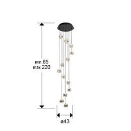 ZARIA LAMP 13L- NEGRO/ORO/TRANSP D60 DIM - SCHULLER