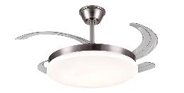 Ventilador AGATA L Niquel P&B - Motor DC Ø50-108cm Luz LED