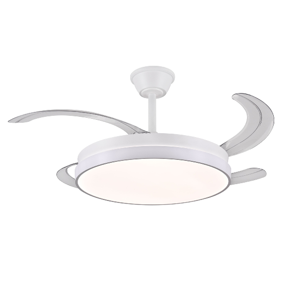 Ventilador ALTHEA L Blanco P&B - Motor DC Ø50-108cm Luz LED