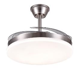 Ventilador Chloe L Niquel P&B - Motor DC Ø50-108cm Luz LED