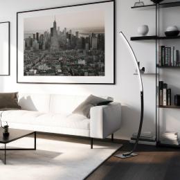 Pie salon APOLO negro mate led 25w 2000lm 4000k - ALEMAR