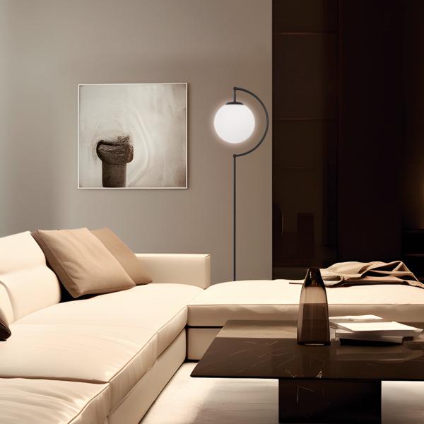 Lampara de pie Midas Negro Alemar -. Bombilla E27 