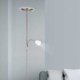 Pie salon ATOS niquel satinado led 18w 4000k + 1x40w e-14 - ALEMAR