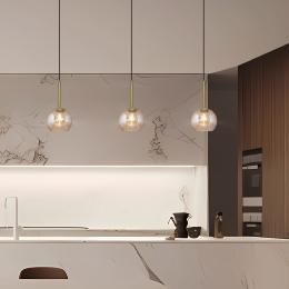 Colgante 1L CACELA negro-ambar 1 x 60w e-27 - tulipa 15cm - ALEMAR