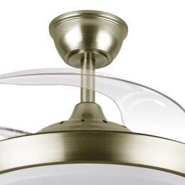 Ventilador Tridente Mini Cuero - Fabrilamp. Motor DC Ø91cm