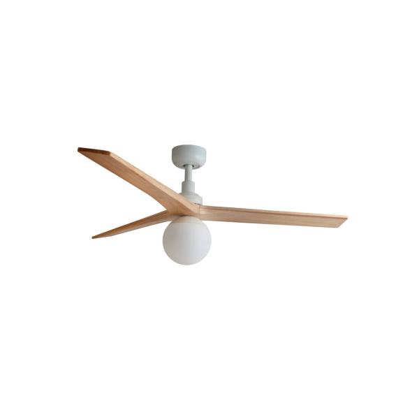 Ventilador Klim M FARO - Blanco Roble - 1 bombilla E27 -  Ø125cm.