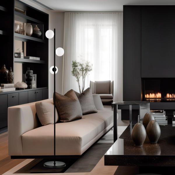 Pie salon RIVER 3 L negro-opal - ALEMAR