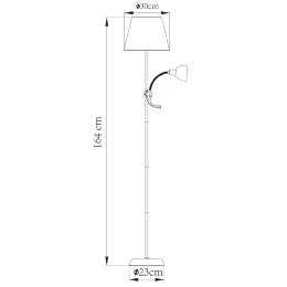 Lampara de pie Sisto Blanco - 1 Bombilla E27 + 1 bombilla E14