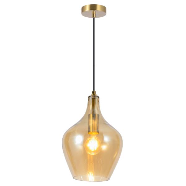 Colgante AINA latón - ambar 1 x 60w e-27 - ALEMAR