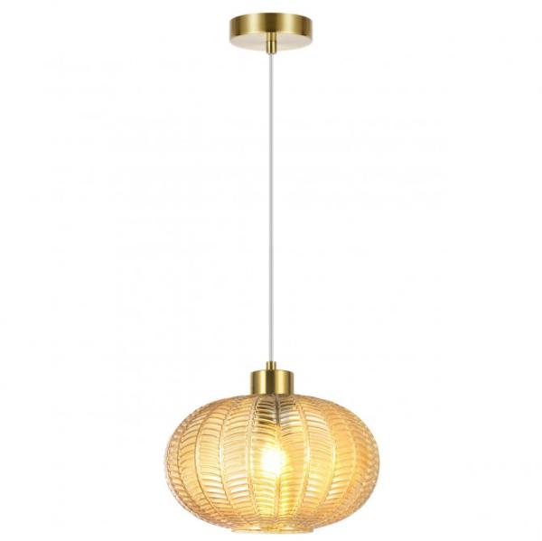 Colgante NAWA latón-ambar 1 x 60w e-27 - ALEMAR