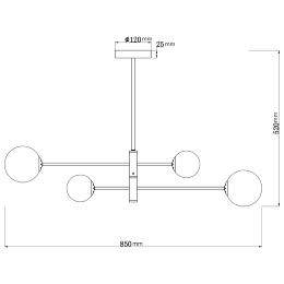 Lampara 4L COSMICA latón - ALEMAR