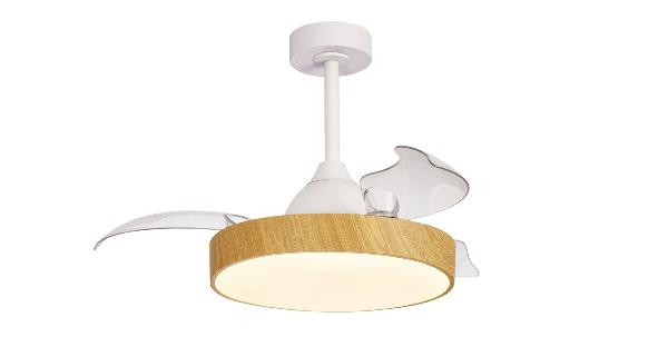 Ventilador Alaska Mini Mantra - Blanco Madera Motor DC Luz LED Ø43-91cm.