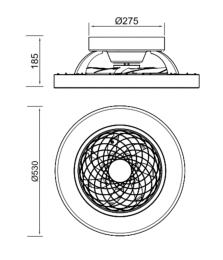 Ventilador MINI TIBET - Mantra. con luz LED Blanco -Ø53cm