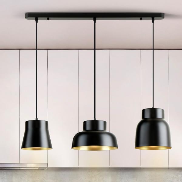 VULCANO LAMPARA 3L -NEGRO/ORO - ILUMINACION i3 By SCHULLER