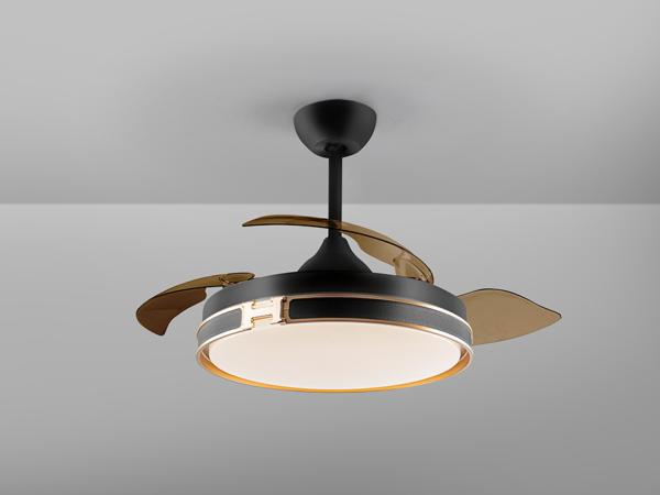 Ventilador Heron Schuller - Negro Oro Motor DC LED Dimable Ø106cm