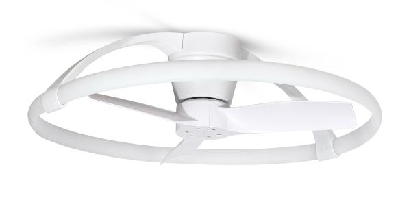 Ventilador Nepal mini Mantra - Blanco Motor DC Luz LED Ø75cm.