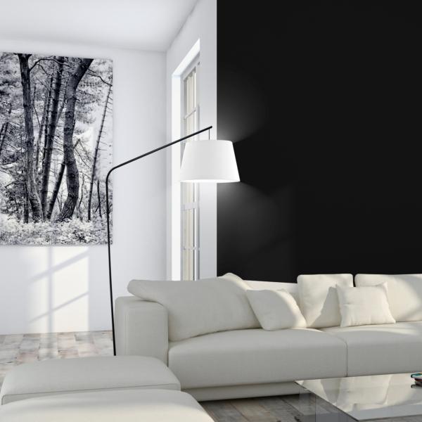 Pie salon TALBOT negro p/blanc 1 x 60w e-27 - ALEMAR