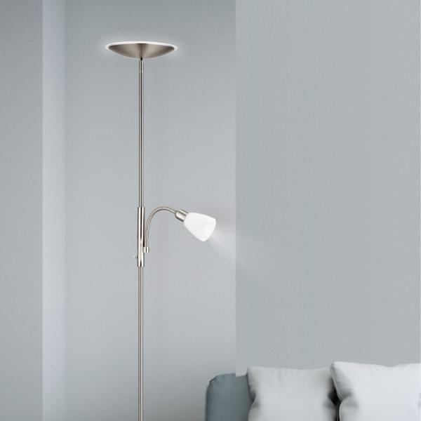 Pie salon ATOS niquel satinado led 18w 4000k + 1x40w e-14 - ALEMAR