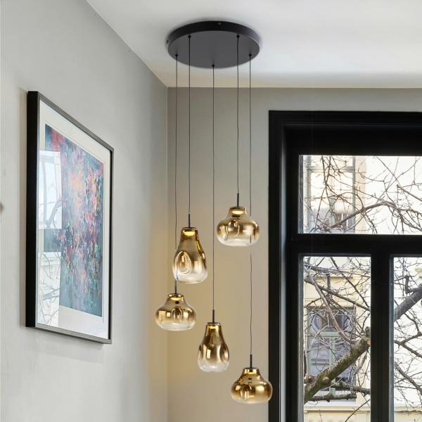 ALEDIS- LAMPARA 5L NEGRO-DORADO - SCHULLER