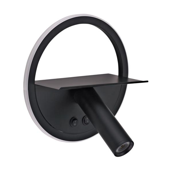 Aplique led PALMER negro led 8w 470lm 3000k - ALEMAR