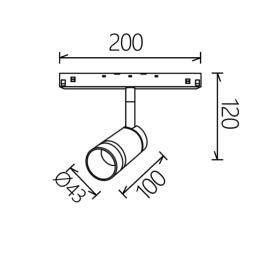 Foco imantado MAGNETO 48V Mantra - Oro Negro 7W
