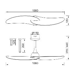 Ventilador IPANEMA II Blanco Mantra - Motor DC Ø106cm.