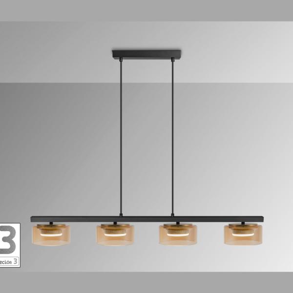 OLAIA LAMPARA 4L NEGRO-AMBAR - ILUMINACION i3 By SCHULLER