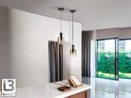 VENIZE LAMPARA 1L NEGRO-SMOKE - ILUMINACION i3 By SCHULLER