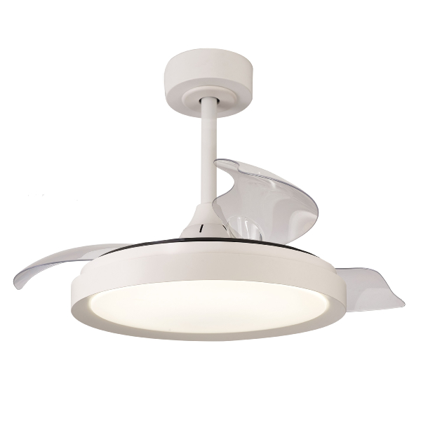 Ventilador Mistral Mini Mantra - Blanco Motor DC Luz LED Ø45-91cm.