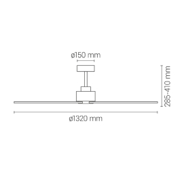 Ventilador NATI L Blanco - Sulion -  Motor DC. 132cm Ø.