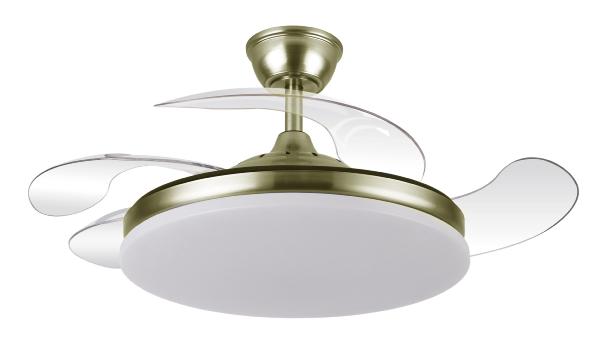 Ventilador Tridente Cuero Fabrilamp - Motor DC Ø107cm