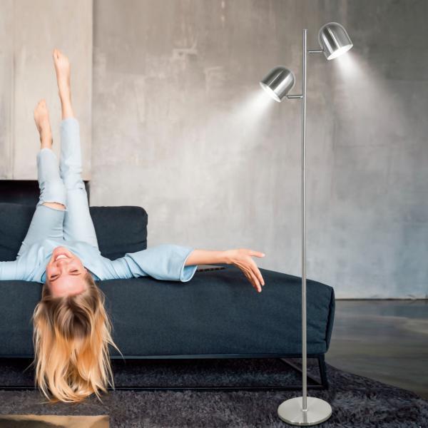 Lampara de pie Baptiste Níquel Alemar - Bombillas GU10 