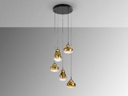 ALEDIS- LAMPARA 5L NEGRO-DORADO - SCHULLER