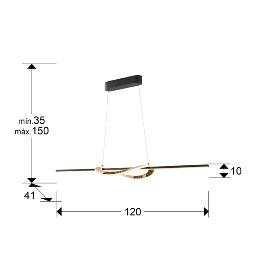 ENORA- LAMPARA - NEGRO / DORADO - SCHULLER