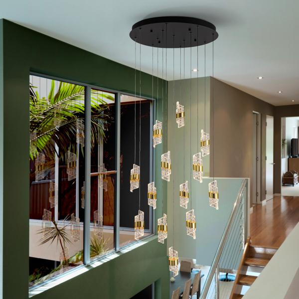 ILIADA- LAMPARA 13L NEGRO-ORO D70 - SCHULLER