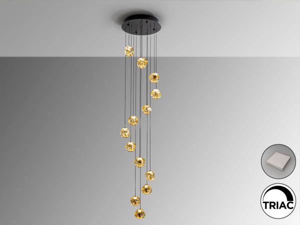 ZARIA LAMP 13L-NEGRO/BRONC/AMBAR D60 DIM - SCHULLER