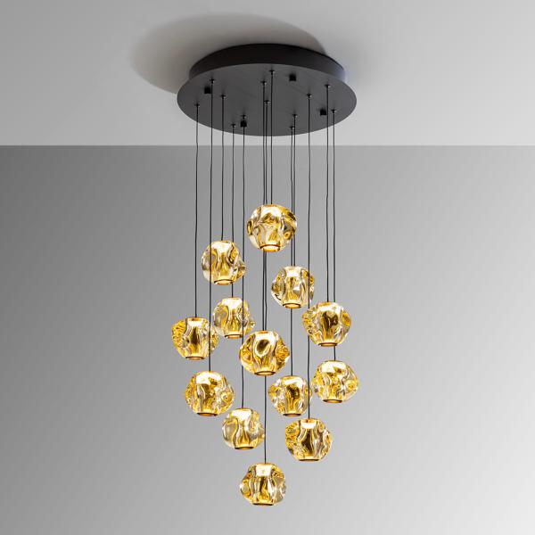 ZARIA LAMP 13L-NEGRO/BRONC/AMBAR D60 DIM - SCHULLER