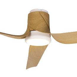 Ventilador Ushuaia Mantra - Blanco Madera Motor DC Luz LED Ø133cm