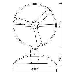 Ventilador Nepal II Mantra - Blanco Madera Motor DC Luz LED Ø75cm.